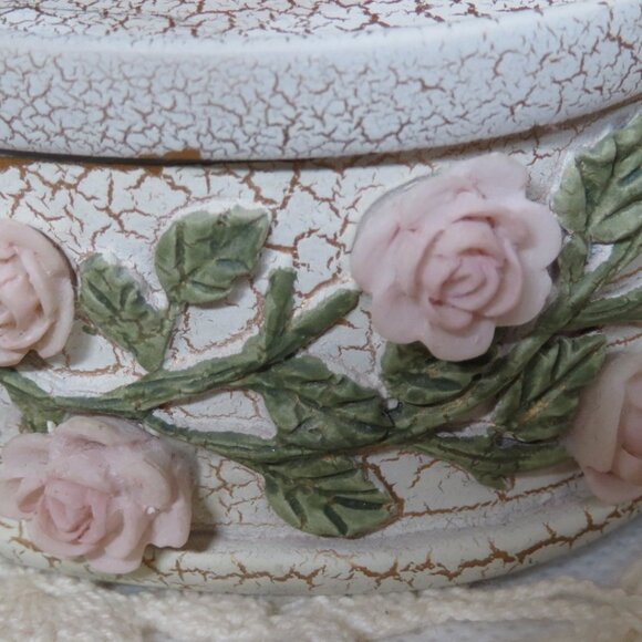 Dezine Handpainted ROSES Trinket Box Vintage (K643) - Picture 9 of 9